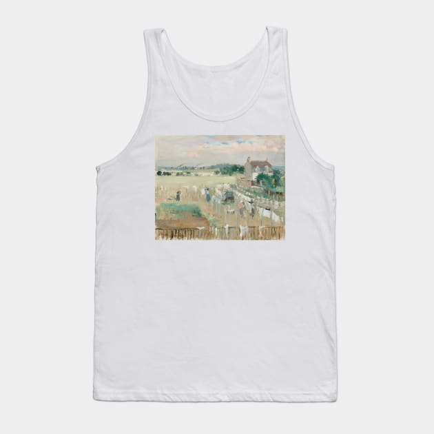 Hanging the Laundry out to Dry by Berthe Morisot Tank Top by Classic Art Stall